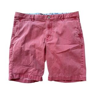 Tommy Bahama Boracay Chino Shorts Mens 40 Red Flat Front Cotton Stretch Casual